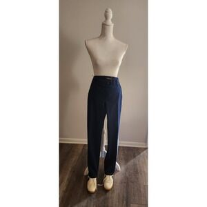 Betabrand Dress Pant Yoga Pants Navy Blue Straight Leg Stretch Trousers Womens S